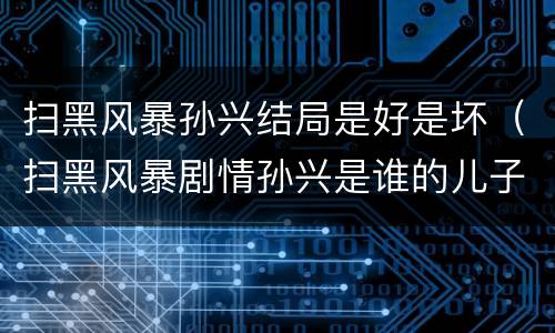 扫黑风暴孙兴结局是好是坏（扫黑风暴剧情孙兴是谁的儿子）