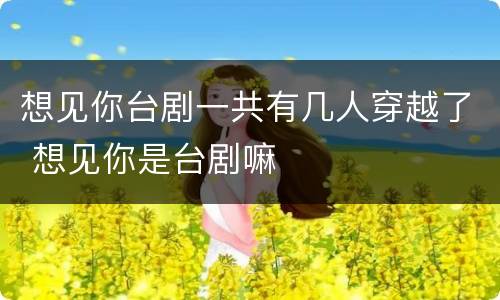 想见你台剧一共有几人穿越了 想见你是台剧嘛