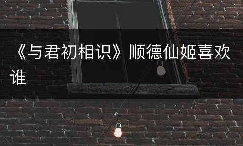 《与君初相识》顺德仙姬喜欢谁