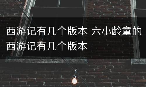 西游记有几个版本 六小龄童的西游记有几个版本