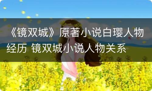 《镜双城》原著小说白璎人物经历 镜双城小说人物关系