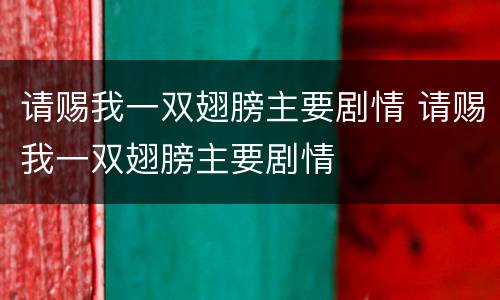 请赐我一双翅膀主要剧情 请赐我一双翅膀主要剧情