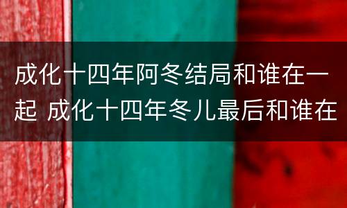 成化十四年阿冬结局和谁在一起 成化十四年冬儿最后和谁在一起