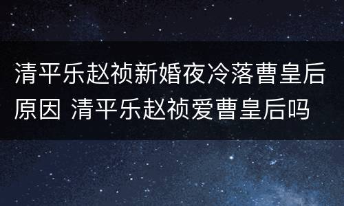 清平乐赵祯新婚夜冷落曹皇后原因 清平乐赵祯爱曹皇后吗