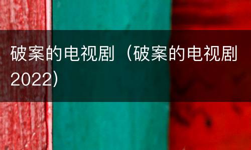 破案的电视剧（破案的电视剧2022）