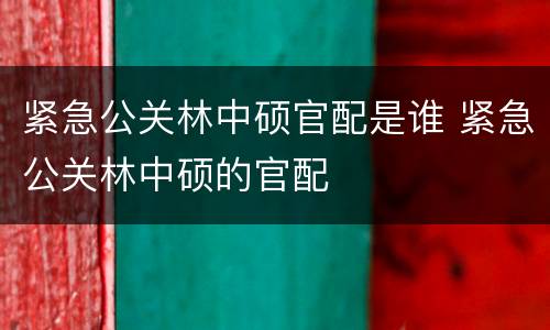 紧急公关林中硕官配是谁 紧急公关林中硕的官配