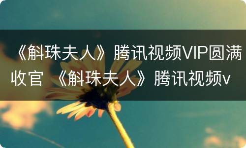 《斛珠夫人》腾讯视频VIP圆满收官 《斛珠夫人》腾讯视频vip圆满收官免费观看