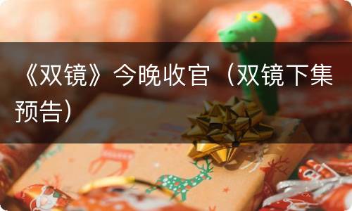 《双镜》今晚收官（双镜下集预告）