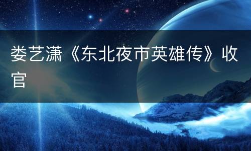 娄艺潇《东北夜市英雄传》收官
