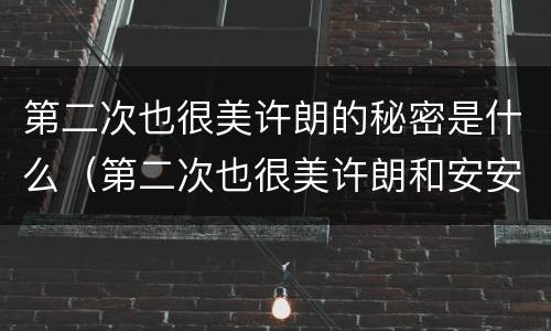 第二次也很美许朗的秘密是什么（第二次也很美许朗和安安什么时候在一起）
