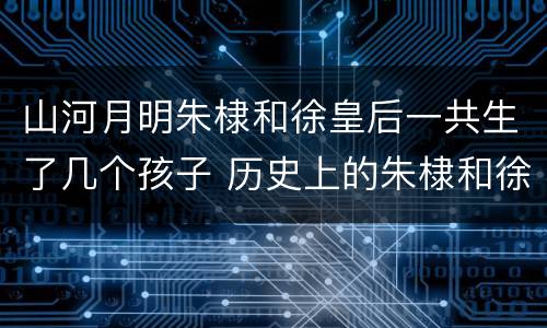 山河月明朱棣和徐皇后一共生了几个孩子 历史上的朱棣和徐皇后是怎样的