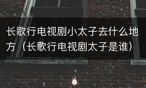 长歌行电视剧小太子去什么地方（长歌行电视剧太子是谁）