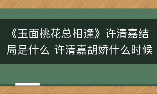《玉面桃花总相逢》许清嘉结局是什么 许清嘉胡娇什么时候圆房