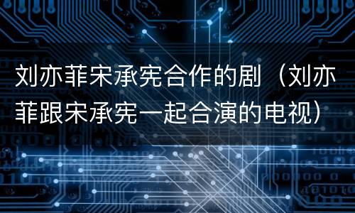 刘亦菲宋承宪合作的剧（刘亦菲跟宋承宪一起合演的电视）