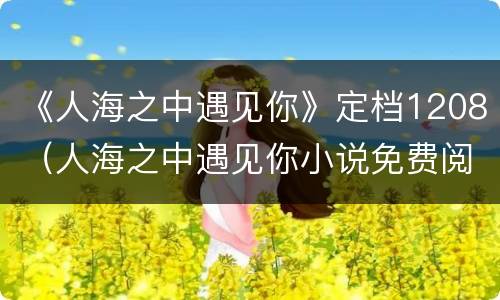 《人海之中遇见你》定档1208（人海之中遇见你小说免费阅读）