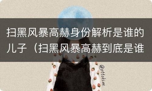 扫黑风暴高赫身份解析是谁的儿子（扫黑风暴高赫到底是谁的孩子）