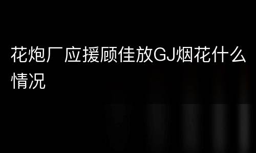 花炮厂应援顾佳放GJ烟花什么情况