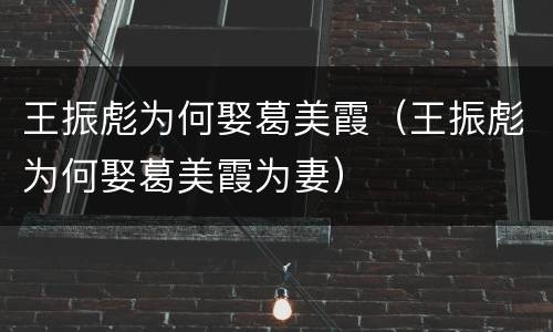王振彪为何娶葛美霞（王振彪为何娶葛美霞为妻）