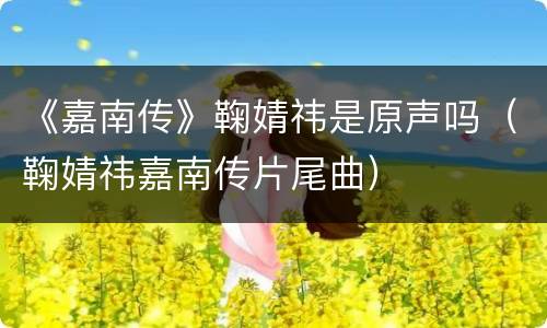 《嘉南传》鞠婧祎是原声吗（鞠婧祎嘉南传片尾曲）