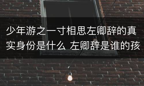 少年游之一寸相思左卿辞的真实身份是什么 左卿辞是谁的孩子