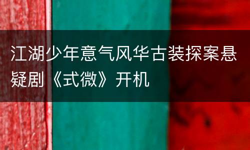 江湖少年意气风华古装探案悬疑剧《式微》开机