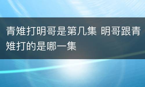 青雉打明哥是第几集 明哥跟青雉打的是哪一集