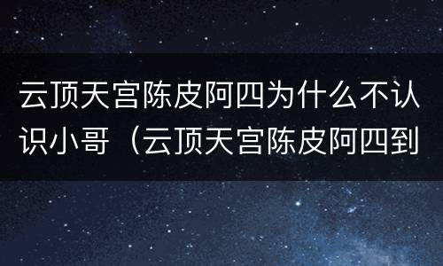 云顶天宫陈皮阿四为什么不认识小哥（云顶天宫陈皮阿四到底是谁）