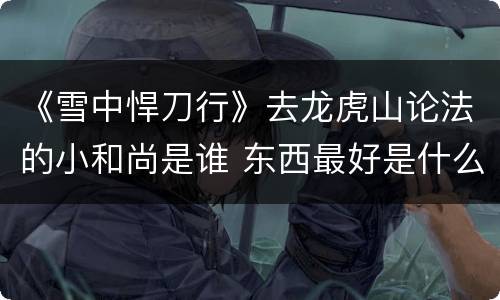《雪中悍刀行》去龙虎山论法的小和尚是谁 东西最好是什么意思