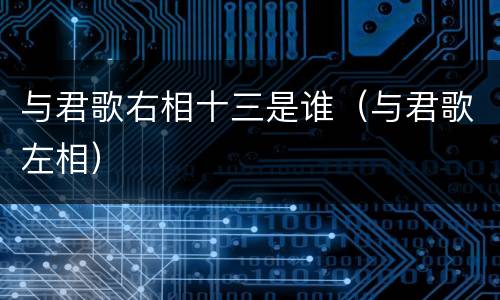 与君歌右相十三是谁（与君歌左相）