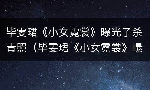 毕雯珺《小女霓裳》曝光了杀青照（毕雯珺《小女霓裳》曝光了杀青照片吗）