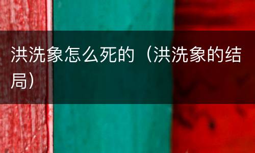 洪洗象怎么死的（洪洗象的结局）