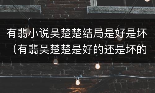 有翡小说吴楚楚结局是好是坏（有翡吴楚楚是好的还是坏的）