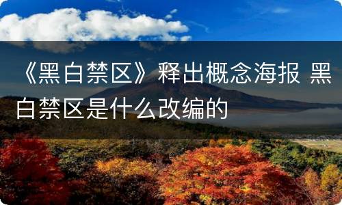 《黑白禁区》释出概念海报 黑白禁区是什么改编的