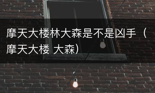 摩天大楼林大森是不是凶手（摩天大楼 大森）