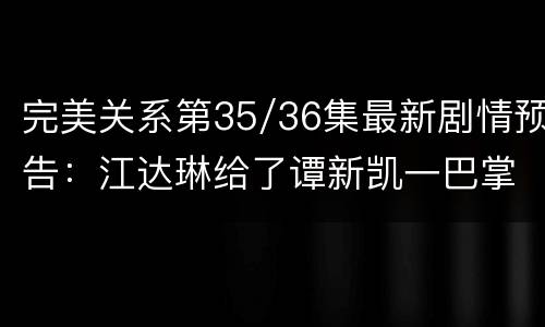 完美关系第35/36集最新剧情预告：江达琳给了谭新凯一巴掌