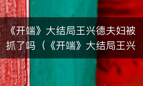 《开端》大结局王兴德夫妇被抓了吗（《开端》大结局王兴德夫妇被抓了吗视频）