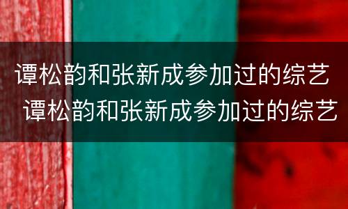 谭松韵和张新成参加过的综艺 谭松韵和张新成参加过的综艺节目