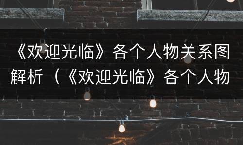 《欢迎光临》各个人物关系图解析（《欢迎光临》各个人物关系图解析大全）