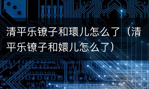 清平乐镣子和環儿怎么了（清平乐镣子和嬛儿怎么了）