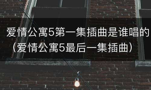爱情公寓5第一集插曲是谁唱的（爱情公寓5最后一集插曲）