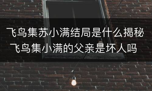 飞鸟集苏小满结局是什么揭秘 飞鸟集小满的父亲是坏人吗
