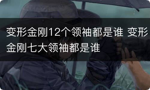 变形金刚12个领袖都是谁 变形金刚七大领袖都是谁