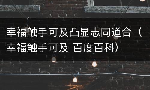 幸福触手可及凸显志同道合（幸福触手可及 百度百科）