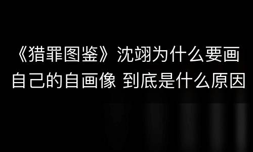 《猎罪图鉴》沈翊为什么要画自己的自画像 到底是什么原因