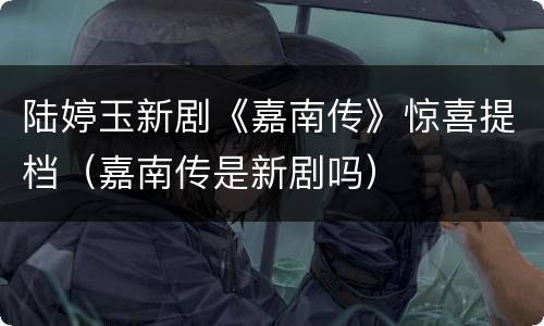 陆婷玉新剧《嘉南传》惊喜提档（嘉南传是新剧吗）