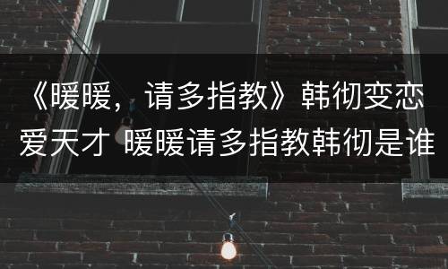 《暖暖，请多指教》韩彻变恋爱天才 暖暖请多指教韩彻是谁