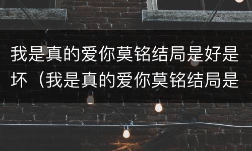 我是真的爱你莫铭结局是好是坏（我是真的爱你莫铭结局是好是坏）