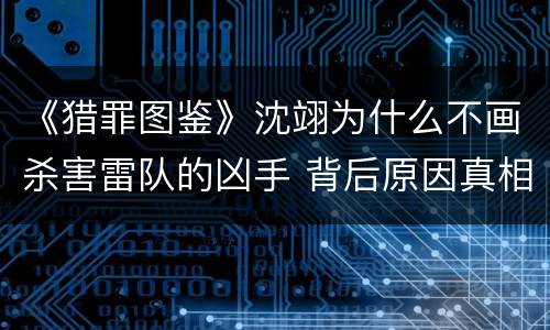 《猎罪图鉴》沈翊为什么不画杀害雷队的凶手 背后原因真相是什么
