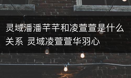 灵域潘潘芊芊和凌萱萱是什么关系 灵域凌萱萱华羽心