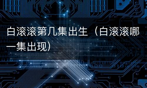白滚滚第几集出生（白滚滚哪一集出现）